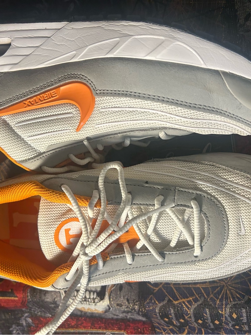 Nike Men’s Athletic Sneakers in White and Orange